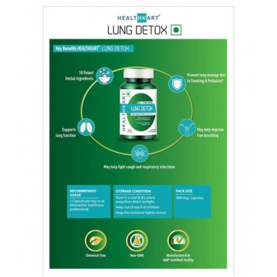 TrueBasics Lung Detox, with Gingever, Quercetin, Vitamin C and Magnesium, Cleansing & Immunity Support for Lungs, 90 Capsules
