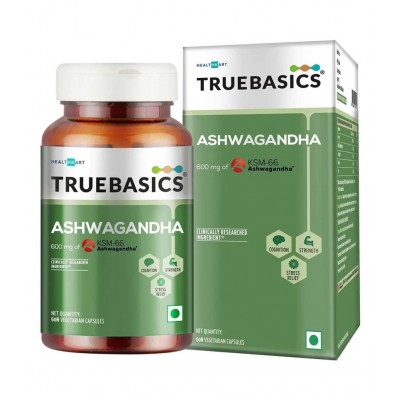 TrueBasics Omega 3 Fish Oil, Triple Strength with Ashwagandha for Immunity Booster 60 Capsule(s)/Pack