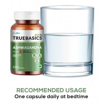 TrueBasics Omega 3 Fish Oil, Triple Strength with Ashwagandha for Immunity Booster 60 Capsule(s)/Pack