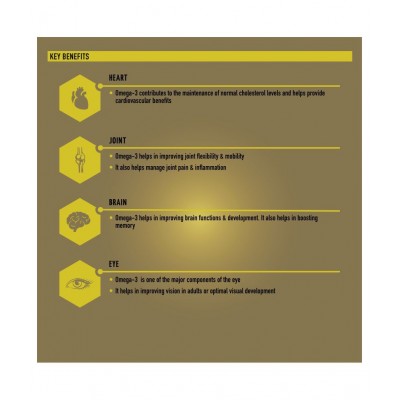 TrueBasics Vegan Omega-3,6 & 9, 870mg for Heart, Hair, Skin, Joint, Brain & Eye Health, - 90 Softgels