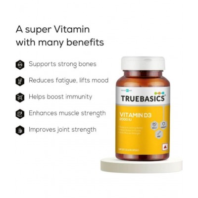 TrueBasics Vitamin D3 2000 IU (50 Capsules)