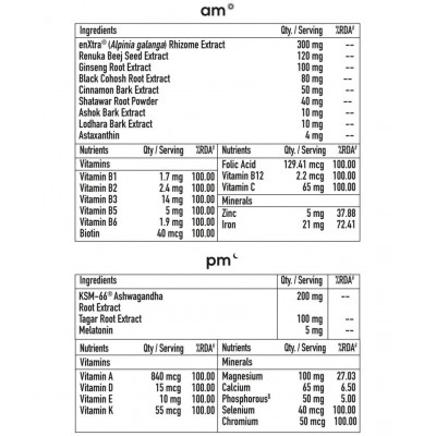 TrueBasics am:pm Multivitamin for Women, Energetic Day Formula & Relaxing Night Formula, with KSM Ashwagandha & EnXtra, for Energy, Focus, & Restful Sleep, Clinically Researched, 30 Multivitamin Tablets TrueBasics am:pm Multivitamin for Women, Energetic Day Formula & Relaxing Night Formula, with KSM Ashwagandha & EnXtra, for Energy, Focus, & Restful Sleep, Clinically Researched, 30 Multivitamin Tablets