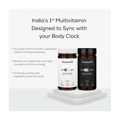 TrueBasics am:pm Multivitamin for Women, Energetic Day Formula & Relaxing Night Formula, with KSM Ashwagandha & EnXtra, for Energy, Focus, & Restful Sleep, Clinically Researched, 30 Multivitamin Tablets TrueBasics am:pm Multivitamin for Women, Energetic Day Formula & Relaxing Night Formula, with KSM Ashwagandha & EnXtra, for Energy, Focus, & Restful Sleep, Clinically Researched, 30 Multivitamin Tablets