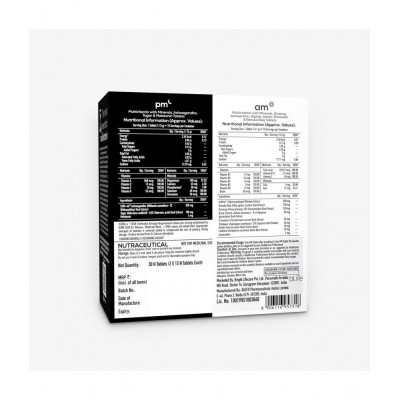 TrueBasics am:pm Multivitamin for Women, Energetic Day Formula & Relaxing Night Formula, with KSM Ashwagandha & EnXtra, for Energy, Focus, & Restful Sleep, Clinically Researched, 30 Multivitamin Tablets TrueBasics am:pm Multivitamin for Women, Energetic Day Formula & Relaxing Night Formula, with KSM Ashwagandha & EnXtra, for Energy, Focus, & Restful Sleep, Clinically Researched, 30 Multivitamin Tablets