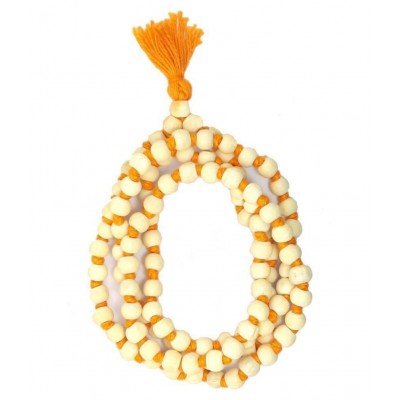 Tulsi Jap Mala (108+1) Beads with Cotton Gomukhi Bag Printedand Kanthi Mala