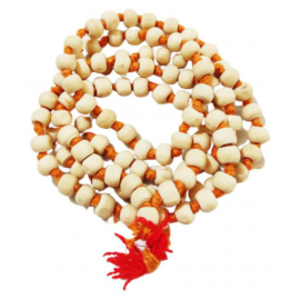Tulsi Jap Mala (108+1) Beads with Cotton Gomukhi Bag Printedand Kanthi Mala