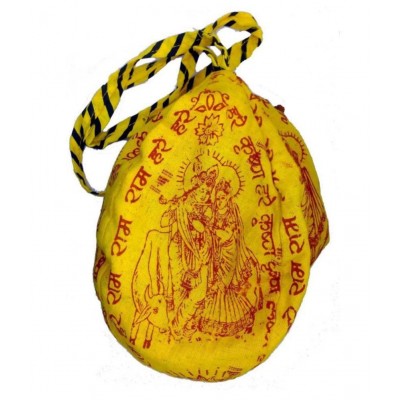 Tulsi Jap Mala (108+1) Beads with Cotton Gomukhi Bag Printedand Kanthi Mala