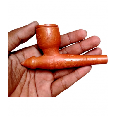 Turtuls Group Brown 8 cm Clay Chillum - Pack of 1