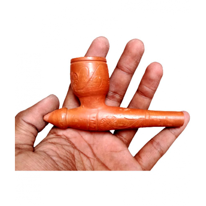 Turtuls Group Brown 8 cm Clay Chillum - Pack of 1