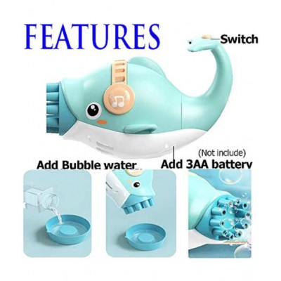 Tzoo®  Dolphin Gatling Bubble Gun Machine Toys for Kids, 8 Hole Electric Bubbles Toy Gun Maker for Boys and Girls for Summer Outdoor Activities