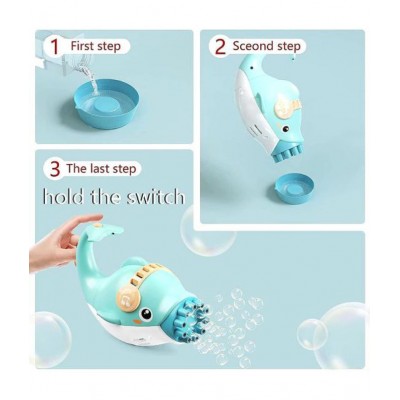 Tzoo®  Dolphin Gatling Bubble Gun Machine Toys for Kids, 8 Hole Electric Bubbles Toy Gun Maker for Boys and Girls for Summer Outdoor Activities
