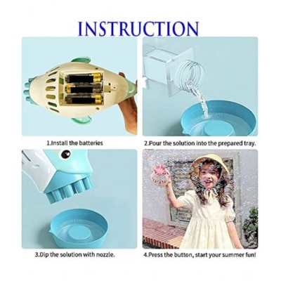 Tzoo®  Dolphin Gatling Bubble Gun Machine Toys for Kids, 8 Hole Electric Bubbles Toy Gun Maker for Boys and Girls for Summer Outdoor Activities