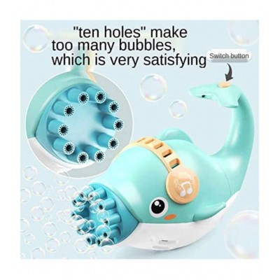 Tzoo®  Dolphin Gatling Bubble Gun Machine Toys for Kids, 8 Hole Electric Bubbles Toy Gun Maker for Boys and Girls for Summer Outdoor Activities