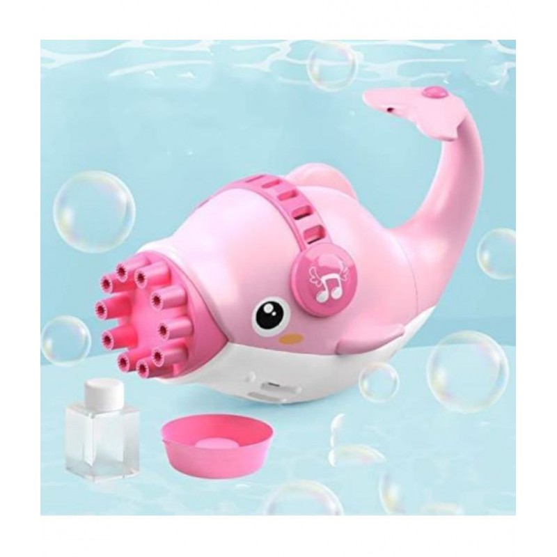 Tzoo®  Dolphin Gatling Bubble Gun Machine Toys for Kids, 8 Hole Electric Bubbles Toy Gun Maker for Boys and Girls for Summer Outdoor Activities
