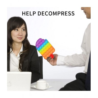 Tzoo®  Pack of 2- Ice Cream and Butterfly- Fidget Popping Sounds Toy, BPA Free Silicone, Push Bubbles Toy for Autism Stress Reliever, Sensory Toy Pop It Toy-Multicolor