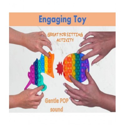 Tzoo®  Push Pop On It Bubble Fidget Sensory Toy, Silicone Stress Reliever Toy, Anti-Anxiety Squeeze Sensory Toy for Kids and Adults - Pack of 2(Unicorn + Ananas)