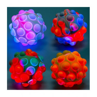 Tzoo® 3D LED Light Pop it Ball Fidget Toys ,for Kids and Adults Silicone Pressure Reliever Squeeze Ball Gifts for Boys and Girls-Multicolor