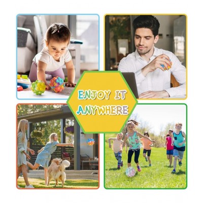 Tzoo® 3D LED Light Pop it Ball Fidget Toys ,for Kids and Adults Silicone Pressure Reliever Squeeze Ball Gifts for Boys and Girls-Multicolor