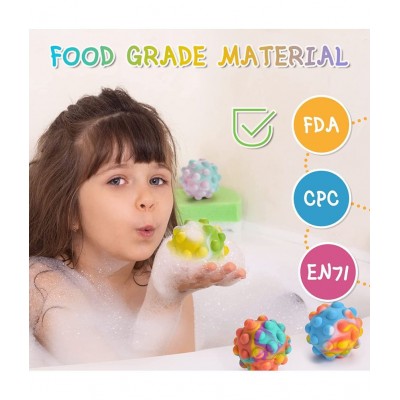 Tzoo® 3D LED Light Pop it Ball Fidget Toys ,for Kids and Adults Silicone Pressure Reliever Squeeze Ball Gifts for Boys and Girls-Multicolor