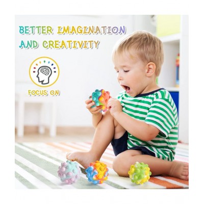 Tzoo® 3D LED Light Pop it Ball Fidget Toys ,for Kids and Adults Silicone Pressure Reliever Squeeze Ball Gifts for Boys and Girls-Multicolor