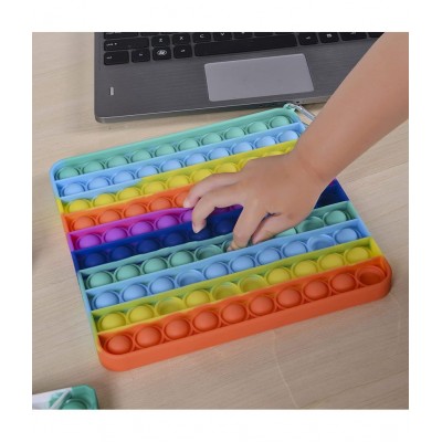 Tzoo® 4 Packs Giant Pop it Fidget Toy for Kids Teens Adult, Pop it Fidget Sensory Anxiety , Stress Relief Game (Octagon, Square, Circle & Heart Rainbow Pop It)