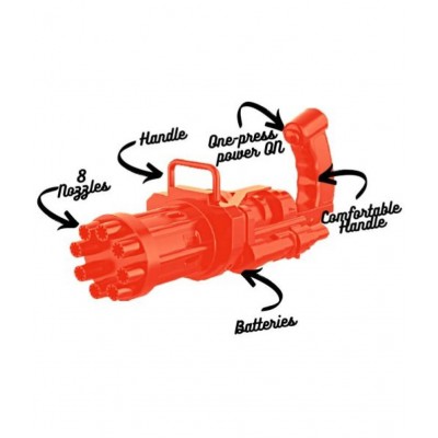 Tzoo® 8-Hole Electric Bubbles Gun for Kids, New Gatling Bubble Machine Outdoor Toys for Boys and Girls