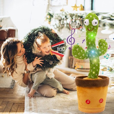 TzooÂ® Dancing Cactus Talking Kids Toy, Cactus Plush Toy, Wriggle & Singing Recording Repeat What You Say Funny Education Toys for Babies Children Playing, Home Decorate (Cactus Toy)
