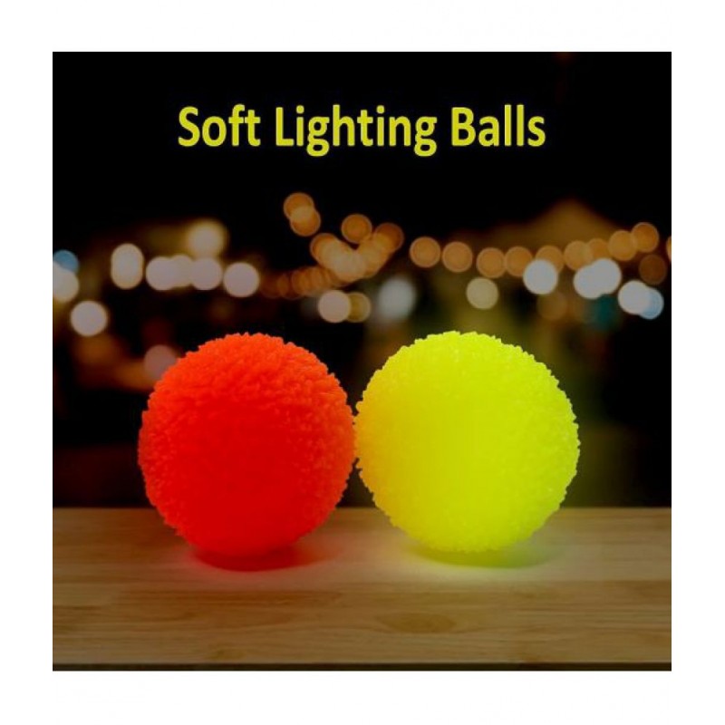 Tzoo® Flashing Light Up Bouncing Ball Led Ball Toy Stress Relief Soft Ball for Kids Playing and Gifting Pack of 2 Balls