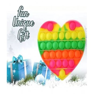 Tzoo® Glows in The Dark Heart Pop It Fidget Toys for Kids, Stress Relief Pop It Toy for All Ages, Poppet for Kids, Autism Special Needs Silicone Stress Relief Toy ( Heart Pop It)