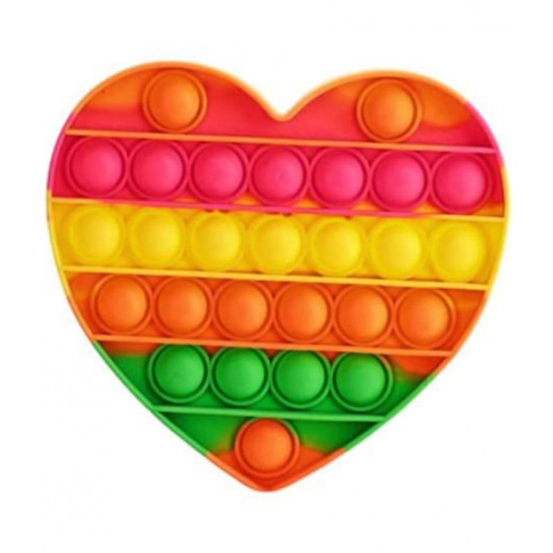 Tzoo® Glows in The Dark Heart Pop It Fidget Toys for Kids, Stress Relief Pop It Toy for All Ages, Poppet for Kids, Autism Special Needs Silicone Stress Relief Toy ( Heart Pop It)