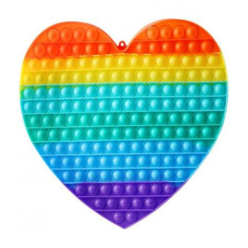 Tzoo® Heart Pop It Push Pop Bubble Silicone Sensory Fidget Toy, Stress Relief and Anti-Anxiety Tools (Jumbo, Multicolour)
