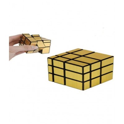 Tzoo® High Speed Super Smooth Cube Combo of Gold & Ultimate Puzzle Multicolor Brainstorming Toy Game Super Saver -Pack of 2 (Gold Mirror/Pyramid Cube)