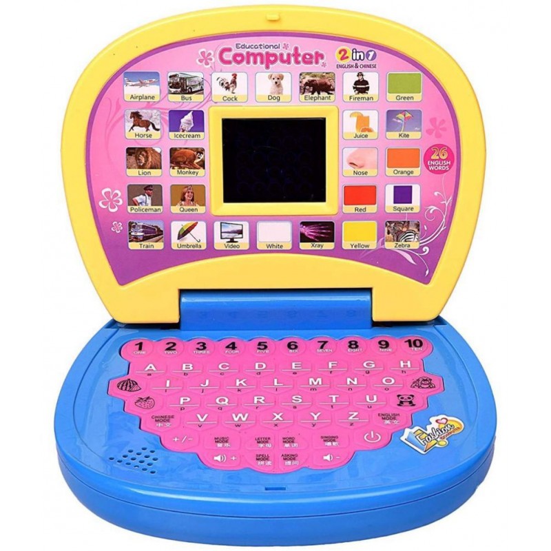 Tzoo® Kids Electronic Laptop, LED Display with Music, for Educational Learning, Laptop Learner with LED Screen, Multi Color