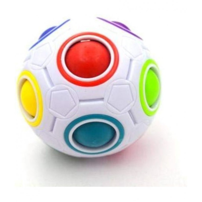 Tzoo® Magic Rainbow Ball Goti Fidget Brainteaser Puzzle Cube Toy for Kids and Adults (Multi Color)