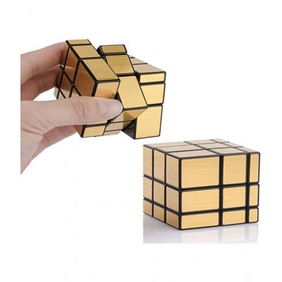 Tzoo® Mirror Cube 3x3 Cube High Speed Gold Mirror Magic Cube 3x3 Mirror Cube Brainstorming Puzzle Game Toy