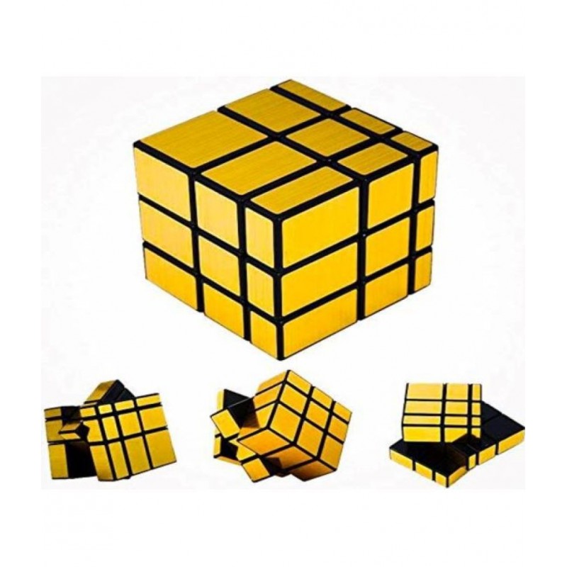 Tzoo® Mirror Cube 3x3 Cube High Speed Gold Mirror Magic Cube 3x3 Mirror Cube Brainstorming Puzzle Game Toy