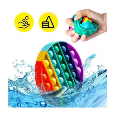Tzoo® Octagon and Round Rainbow Combo | Pack of 2(Multicolor) | Pop Its Toy Set | Pop it Stress Relief Rainbow | Push Pop Bubble Fidget Gift for Kids