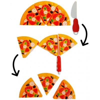 Tzoo® Pizza Party Fast Food Pretend Cooking & Cutting Play Set Toy for Kids - (Multi-Color)