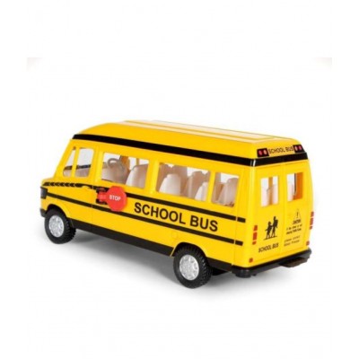 Tzoo® Plastic Pull Back School Bus Toy , 1 Pull Back Action School Bus- Multicolor
