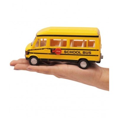 Tzoo® Plastic Pull Back School Bus Toy , 1 Pull Back Action School Bus- Multicolor