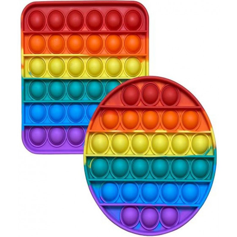 Tzoo® Pop Bubble Fidget Toys, Kids Toy Pop it Toys Set - Pack of 2 Real Silicone Fidget Pop It, Toy for Kids, Bubble Toy for Kids (Multicolor)