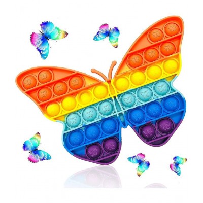 Tzoo® Pop Its Fidget Toy for Kids Combo Pack Pop It Toy Set Pop Toys Stress Relief Fidgets Toy Great Gadget Pop Ups Pop Sound Toy Bubble Pops Push Popper Pop it (Butterfly+Heart)-Multicolor