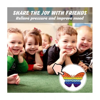 Tzoo® Pop Its Fidget Toy for Kids Combo Pack Pop It Toy Set Pop Toys Stress Relief Fidgets Toy Great Gadget Pop Ups Pop Sound Toy Bubble Pops Push Popper Pop it (Butterfly+Heart)-Multicolor