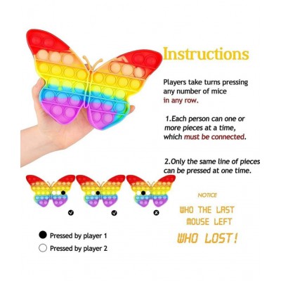 Tzoo® Pop Its Fidget Toy for Kids Combo Pack Pop It Toy Set Pop Toys Stress Relief Fidgets Toy Great Gadget Pop Ups Pop Sound Toy Bubble Pops Push Popper Pop it (Butterfly+Heart)-Multicolor