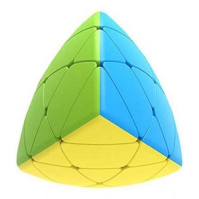 Tzoo Round  Pyramid Triangle, 3x3 Silver Mirror and Twister Cube  (3 Pieces)