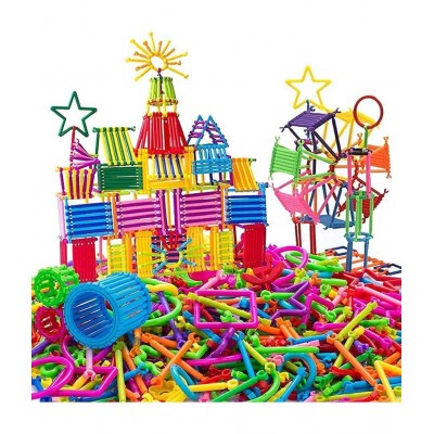 Tzoo® Smart Stick Building Block Construction Toy Set for Kids Age 2+ | 100+ Different Shapes, Perfect Construction Toy to Improve Kids Logic, Creativity and Imagination-Multi Color (Pack 1)