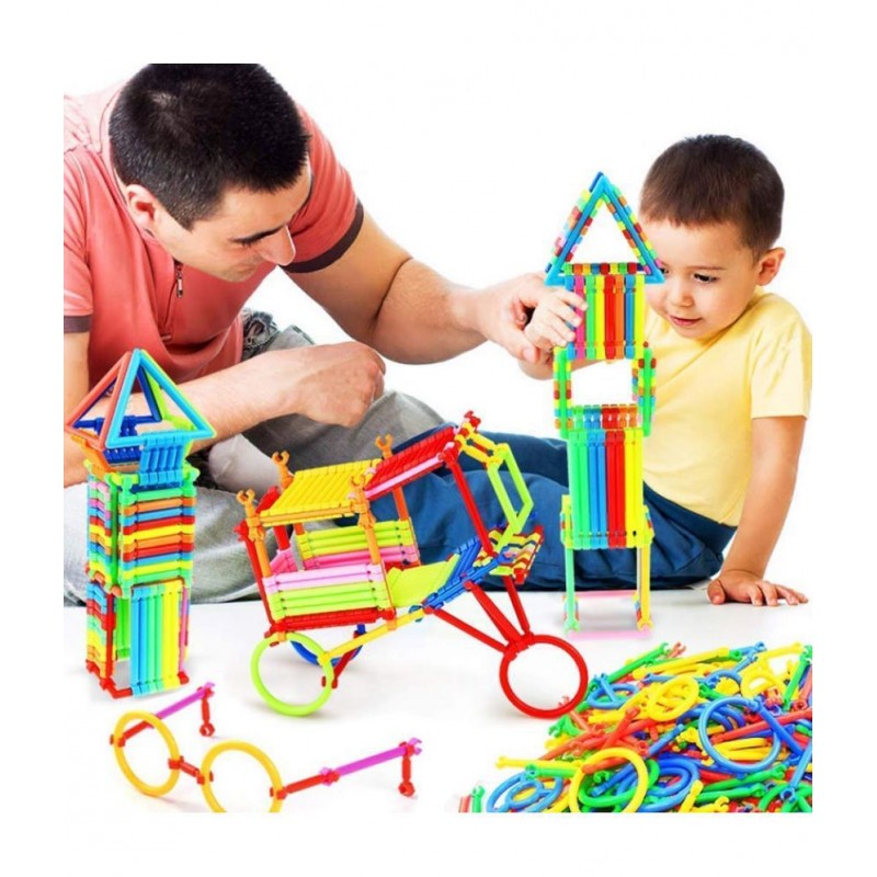 Tzoo® Smart Stick Building Block Construction Toy Set for Kids Age 2+ | 100+ Different Shapes, Perfect Construction Toy to Improve Kids Logic, Creativity and Imagination-Multi Color (Pack 1)