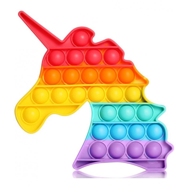 UNICORN Pop It Fidget Toys,Push Pop Bubble Fidget Sensory Toy,Autism Special Needs Silicone Stress Relief Toy,Great Fidget Toy Sensory Toys Novelty Gifts for Girls Boys Kids Adults