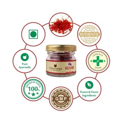 UPAKARMAAYURVEDA kesar (saffron) 1 gm Multivitamins(Immunity Booster) Powder Pack of 2 UPAKARMAAYURVEDA kesar (saffron) 1 gm Multivitamins(Immunity Booster) Powder Pack of 2