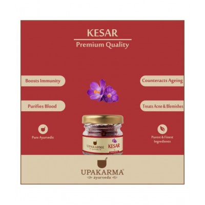 UPAKARMAAYURVEDA pure Kesar (saffron) 1 gm Multivitamins Powder Pack of 2